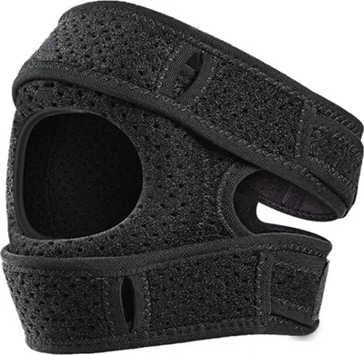 Produktbild von 1 Stück/2 Stück Patella-Knieorthese, doppelter Patellasehnen-Stützgurt zur Schmerzlinderung bei Meniskusrissen, verstellbarer Patellastabilisator, Knieschoner für Läufer, Tennis, Arthritis