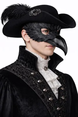 Produktbild von Venezianische Schnabelmaske Maske Rabe Schwarz