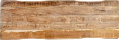 Produktbild von Holzplatte 180x40 cm Louisa, Bretter aus Mangoholz massiv + raue Oberfläche, Baumkanten-Platte für Heimwerker, geeignet für Arbeitsplatten, Tische & Fensterbretter