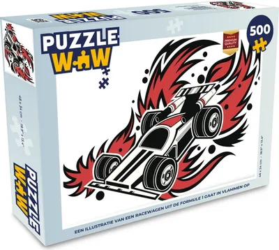 Obrázek produktu pro MuchoWow MuchoWow® Puzzle 500 ks Ilustrace závodního vozu Formule 1 v plamenech