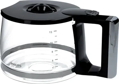 Produktbild von Ersatzkaffeekanne Glaskanne Kaffeekanne Kanne Kaffeekrug Deckel Kunststoff transparent schwarz Philips 422245954551 Kaffeemaschine Kaffeeautomat eingesetzt in Grind Brew