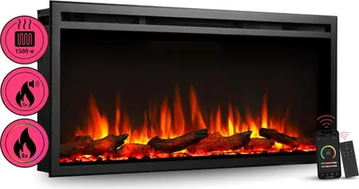 Obrázek produktu pro Elektrický krb, vestavný krb BALDERIA Atalanta 40 – topný výkon až 1500 W, černý