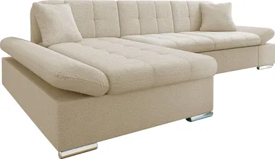 Produktbild von MIRJAN24 Ecksofa Malwi mit Regulierbare Armlehnen Eckcouch mit Schlaffunktion und Bettkasten, L-Form Sofa vom Hersteller (Farbe: Sandu 224.02, Ecksofa: Links)