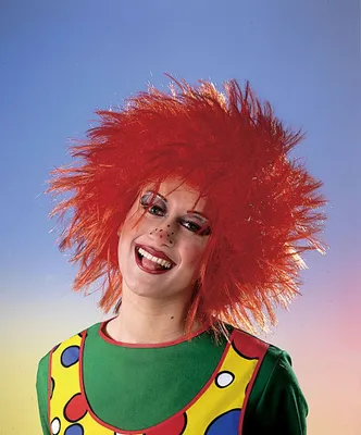 Produktbild von Wuschelkopf Perücke Nina Clown Orange für Erwachsene