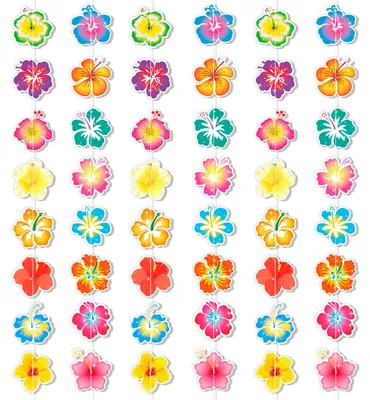 6er-Set hawaiianische Hibiskus-Girlanden, tropische Partydekoration