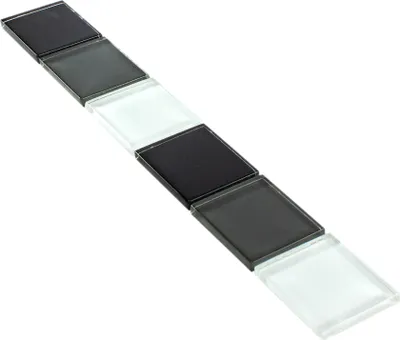 Produktbild von Glas Fliesen Bordüre Exira Schwarz Weiß Grau