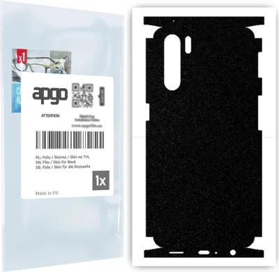 Produktbild von apgo Rückseite + Seiten Schutzfolie, Skin, kompatibel mit Oppo Reno3 5G, Hinten Displayschutzfolie aus Vinylfolie, kratzfest, einfache Montage - Mattschwarz