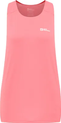 Image de Jack Wolfskin PRELIGHT STRIDE TANK, modèle pour femmes, couleur corail coucher de soleil, taille L