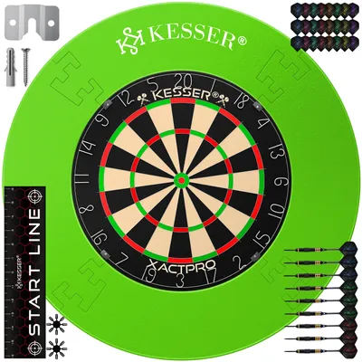 Produktbild von KESSER® Dartscheibe Sisal mit 9 Dartpfeile Professional Dartboard + 21 Pro Flights + Zubehör Steeldart Offizielles Dartscheibe 9 Pfeilen Metallspitze Profi Steeldartscheibe - Dartboard inkl. Montageset