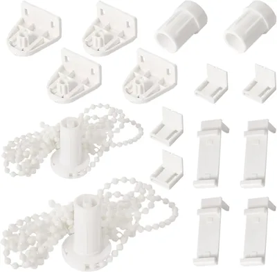 Produktbild von Rollo-Zubehör – 2-teilig – 17 mm – Rollo-Reparaturset – Rollosystem mit Wandhalterungen – Montage, Verbindungshalterung, Seitenrolle – für Gardinen