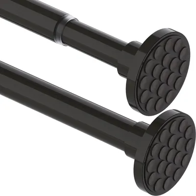 Image de Tringle à rideau de douche - Sans perçage - Noir - 85 à 160 cm - Extensible - 25 mm