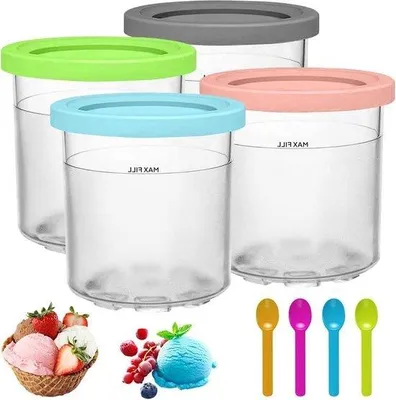 Immagine prodotto di Contenitori per gelato, 4 pezzi con coperchio, per gelatiera