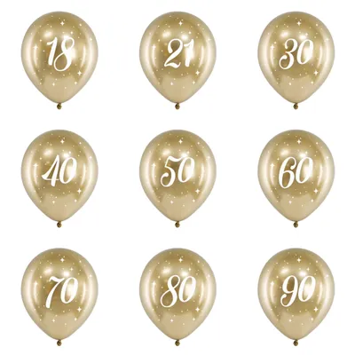 Produktbild von Glanzballons 30cm, 30, gold (1 Packung / 6 Stück)
