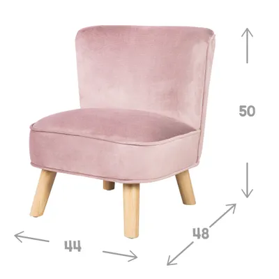 Immagine prodotto di poltrona per bambini roba "Lil Sofa", comoda poltrona con robusti piedi in legno e tessuto in velluto color malva