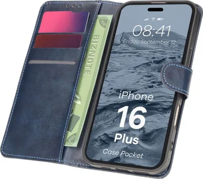 Produktbild von Bizon Case Pocket Apple iPhone 16 Plus marineblau