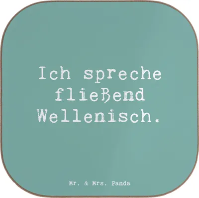 Produktbild von Mr. & Mrs. Panda Untersetzer Tasse Spruch Fließend Surfen - Meeresbrise - Geschenk, bar, Wellenisch, Tassenuntersetzer, Abenteuer, für Gläser, Geduld, Ozean, Teamsport
