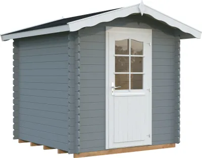 Produktbild von Gartenhaus Palmako Vivian 3,8 m² inkl. Fußboden 254 x 240 cm hellgrau-weiß