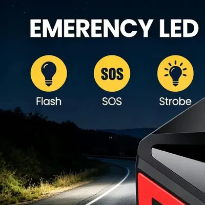 Produktbild von Starthilfe-Powerbank - Tragbares Starthilfegerät - 10000–12000 mAh - 400 A Spitzenstrom - Reifenpumpe 150 PSI - Powerbank - Aufbewahrungstasche