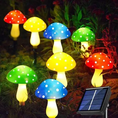 Obrázok produktu pre Solárna lampa Fadenstoel, 4-farebná (8 žiaroviek), 8 nastavení, vodotesná, určená do záhrad, na terasy, chodníky, do krajinnej architektúry, na trávniky a cintoríny.