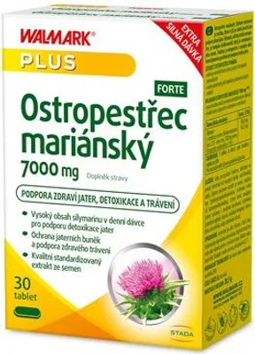 Zdjęcie produktu dla Walmark Ostropest plamisty (Silybum marianum), 7000 mg, sylimaryna, wsparcie dla wątroby i detoksykacja, 30 tabletek