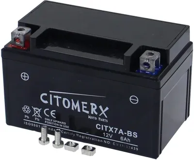 Produktbild von Gel-Batterie CIT YTX7A, 12 V 6 Ah, Pluspol links, DIN 50615 | Citomerx