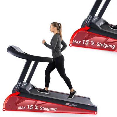 Produktbild von Miweba Sports Laufband HT5000 | Klappbar - breite Lauffläche - Heimtrainer - 12 Programme - App - Incline bis 15% Steigung - bis 18 km/h - 2600 Watt