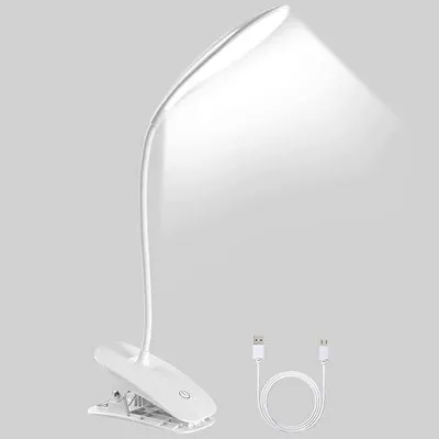 Zdjęcie produktu dla Lampka biurkowa LED z klipsem dotykowa bezprzewodowa do nauki pracy