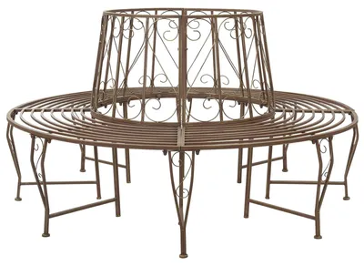Obrázek produktu pro Stromová lavička 8-Počet míst Ø 160 x 89 cm Ocel Antická hnědá
