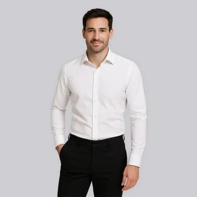 Produktbild von Herren Hemd langarm SLIM FIT, weiß, Gr. 41/42 : 42 : weiß : 60% Baumwolle 40% Polyester