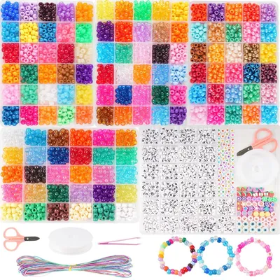 Imagen del producto de Omgoods - Set de 120 colores de cuentas para joyería, 4500 unidades, ideal para manualidades y proyectos de bricolaje