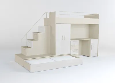 Immagine prodotto di Letto a soppalco in legno – Ideale per risparmiare spazio e creare un ripostiglio.