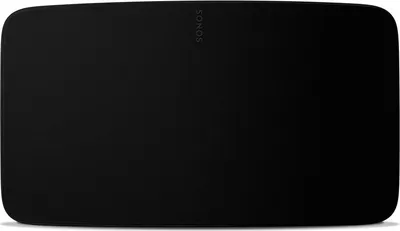 A black Sonos speaker shown from a top-down perspective.