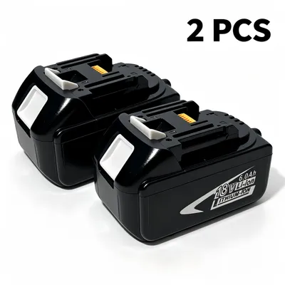 Produktbild von 2*Ersatzakku für Makita 18V Akku 6,0 Ah, Li-Ion Werkzeugakku kompatibel mit BL1860B BL1850B BL1840B LXT Serie, mit LED-Anzeige