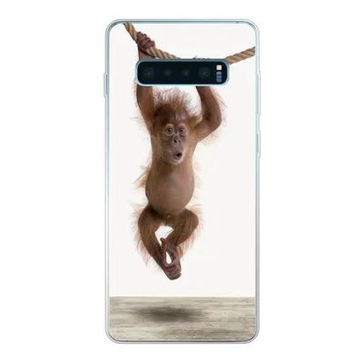 Produktbild von MuchoWow® Handyhülle Schutzhülle Hülle für Samsung Galaxy S10 Lite Affe - Tiere - Kinder - Orang Utan - Jungen - Mädchen Silikon Softcase Handy Hülle - Schutz