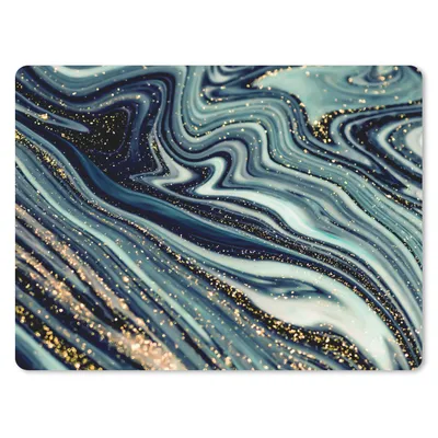 Produktbild von MuchoWow® Mauspad Mousepad Marmor - Gold - Blau - Glitter - Marmoroptik - Abstrakt 23x19 cm - Mousepads - Maus Mat - Pad - Mausunterlage - Schreibtischunterlage - Mauspad