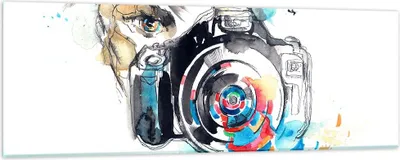 Produktbild von Bilder auf glas - Fotograf Kamera Fokus Hobby - 90x30cm - Glasbilder - Wandbilder - Kunstdruck - zum Aufhängen bereit - Wanddekoration aus Glas - Glas Bilder - Wandbild auf Glas - GAB90x30-3022