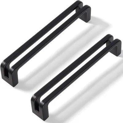 Produktbild von 2 Stück Vintage-Küchenhände, 96mm Lochabstand, schwarz, Zink-Legierung, Schubladenhebel