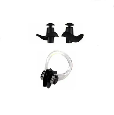Image de Bouchons d'oreille pour la natation en silicone + pince-nez, pince-nez, protection contre l'eau