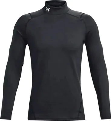 Produktbild von Under Armour ColdGear Fitted Mock für Herren, Erwachsener, Männlich, Schwarz, Überziehhemd, Einfarbig, Black / White - 001