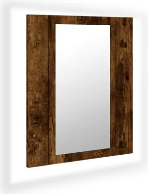 Zdjęcie produktu dla vidaXL Szafka z lustrem LED dąb wędzony 40x12x45 cm materiał drewnopochodny