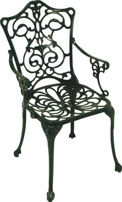 Produktbild von DEGAMO Gartensessel Gartenstuhl Sessel Jugendstil, Aluguss im Nostalgie-Look, dunkelgrün, wetterfest