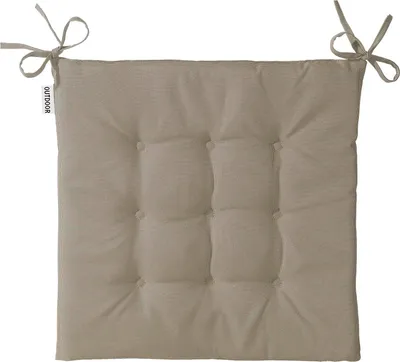 Produktbild von heimtexland 2er Pack Outdoor Stuhlkissen Sitzkissen wasserabweisend wetterfest Gartenkissen 40x40 gesteppt Gartenstuhl Gartenbank Polster Kissen UV-beständig Typ551 Taupe