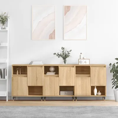 Zdjęcie produktu dla vidaXL Kredensy 3 szt. materiał drewnopochodny dąb sonoma