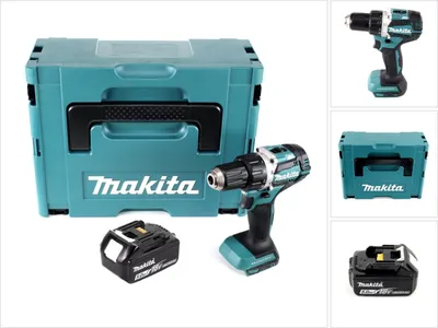 Produktbild von Makita DDF 484 T1J Akku Bohrschrauber 18 V 54 Nm Brushless + 1x Akku 5,0 Ah + Makpac - ohne Ladegerät