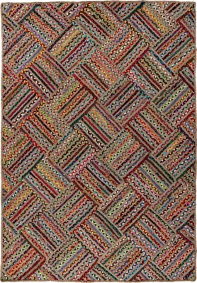 Zdjęcie produktu dla 120x170 cm, ręcznie tkany dywan "My Cancun 330 Multi", wielokolorowy, wykonany z juty i przetworzonej bawełny