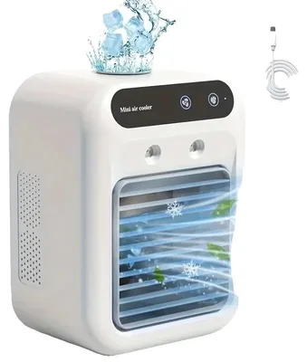 Image de Mini ventilateur de refroidissement, rechargeable par USB, portable, couleur blanche
