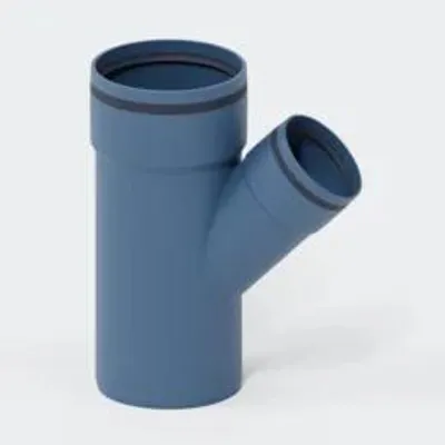 Produktbild von POLOPLAST Abzweig, DN160/110, POLO-KAL XS, PP-MD, 45°, blau, 1 Stk.