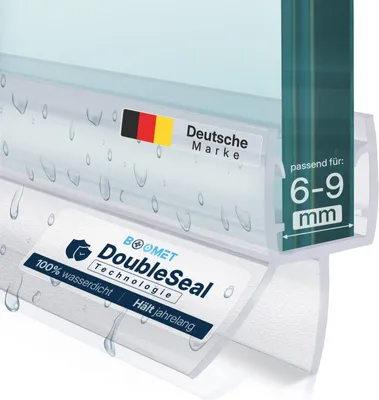 Image de BOOMET Joint de douche 6mm 8mm · 4x100cm · Joint universel porte vitrée cabine de douche lèvre d'étanchéité bas de porte
