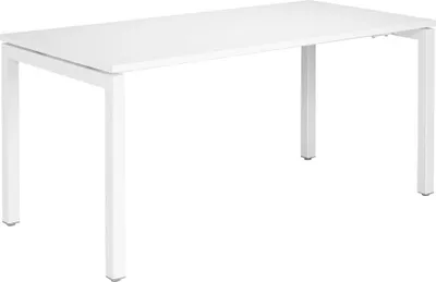 Produktbild von Gürkan Schreibtisch weiß rechteckig, 4-Fuß-Gestell weiß 160,0 x 80,0 cm