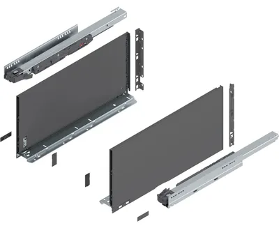 Produktbild von Blum Legrabox pure H F Schubladenschienen Set | 1 Paar, 40kg 500mm | Tip On Vollauszug, oriongrau